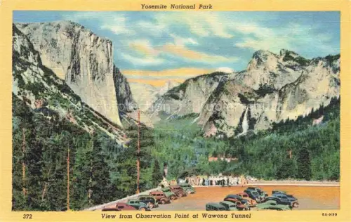 AK / Ansichtskarte Yosemite-National Park California USA View from Observation Point at Wawona Tunnel