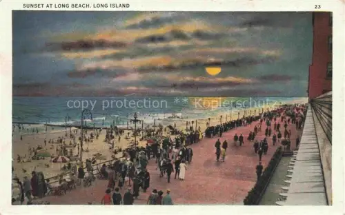 AK / Ansichtskarte Long Island City New York USA Sunset at Long Beach
