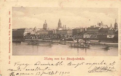 AK / Ansichtskarte MAINZ  Rhein Ansicht von der Strassenbruecke aus
