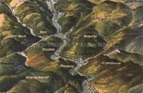 AK / Ansichtskarte Altenahr Ahrweiler Rheinland-Pfalz Panoramakarte mit Kreuzberg