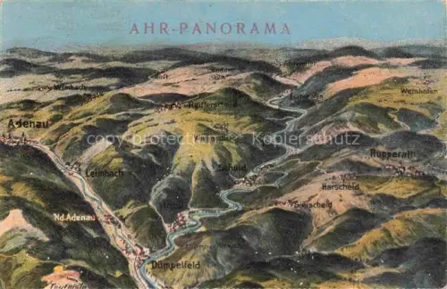 AK / Ansichtskarte Adenau Ahrweiler Rheinland-Pfalz Ahr Panoramakarte mit Duempelfeld