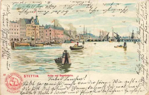 AK / Ansichtskarte Stettin SZCZECIN Pommern PL Hafen und Baumbruecke
