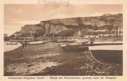 AK / Ansichtskarte HELGOLAND Insel Schleswig-Holstein Strand mit Fischerbooten 