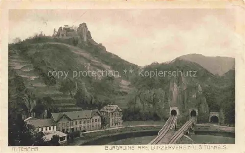 AK / Ansichtskarte Altenahr Ahrweiler Rheinland-Pfalz Burgruine Are Winzerverein und 3 Tunnels