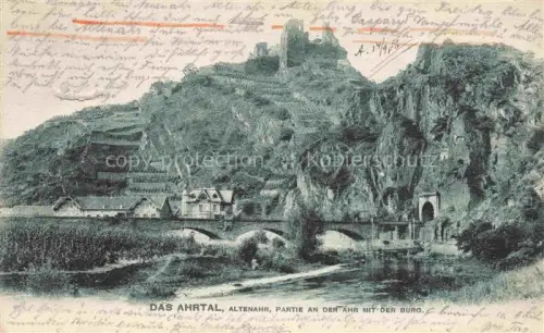 AK / Ansichtskarte Altenahr Ahrweiler Rheinland-Pfalz Partie an der Ahr mit der Burg