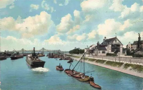 AK / Ansichtskarte DUISBURG  Ruhrort Rheinpartie Frachtschiffe