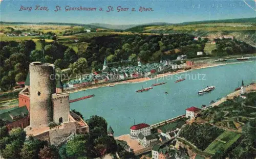 AK / Ansichtskarte St Goarshausen Rhein mit St Goar und Burg Katz