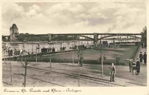 AK / Ansichtskarte WORMS Rhein Bruecke und Rheinanlagen