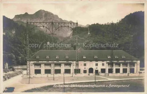AK / Ansichtskarte Walchenseekraftwerk Walchensee Kochel See Bayern Ansicht mit Herzogstand