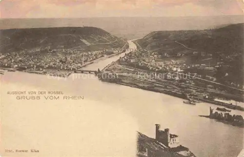 AK / Ansichtskarte Bingen Rhein Rheinland-Pfalz Blick von der Rossel
