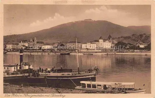 AK / Ansichtskarte Koenigswinter Rhein Rheinpanorama mit Petersberg