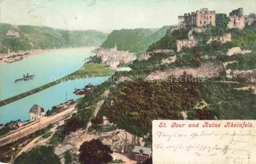 AK / Ansichtskarte St Goar Rhein mit Ruine Rheinfels