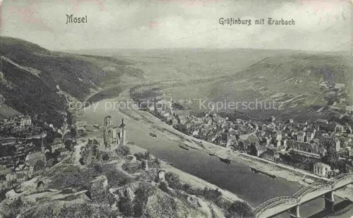 AK / Ansichtskarte Traben-Trarbach Mosel Moselpanorama mit Ruine Graefinburg