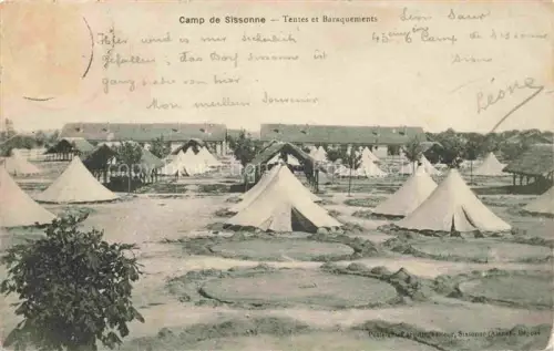 AK / Ansichtskarte Camp-de-Sissonne 02 Aisne Tentes et Baraquements