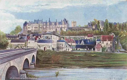 AK / Ansichtskarte St-Aignan -sur-Cher 41 Loir-et-Cher Vue générale Pont Château Kuenstlerkarte