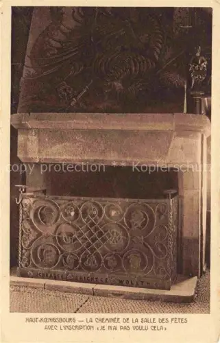 AK / Ansichtskarte Haut-Koenigsbourg Hohkoenigsburg Orschwiller 67 Bas-Rhin La cheminée de la Salle des Fêtes