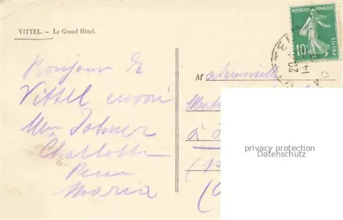 AK / Ansichtskarte VITTEL 88 Vosges Le Grand Hôtel