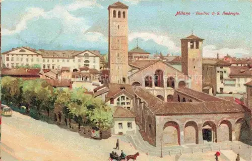 AK / Ansichtskarte MILANO Mailand IT Basilica di San Ambrogio Kuenstlerkarte