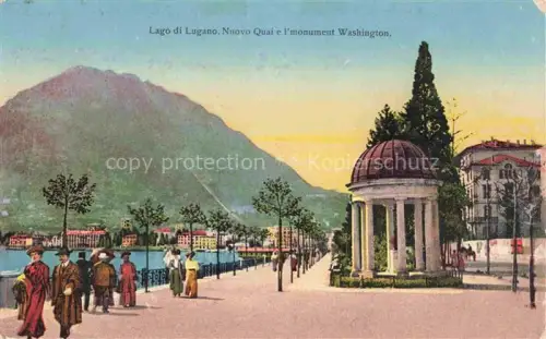 AK / Ansichtskarte Lago di LUGANO TI Nuovo Quai e l'monument Washington