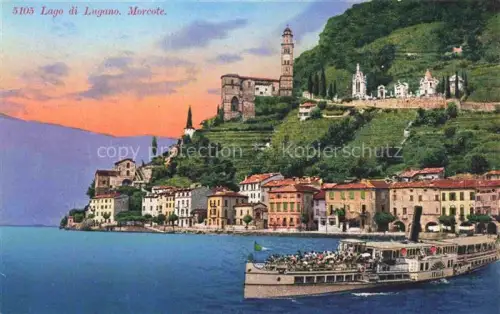 AK / Ansichtskarte Lago di LUGANO TI Morcote Seitenrad Dampfer 