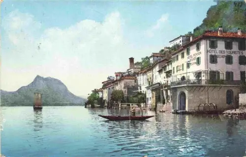 AK / Ansichtskarte Gandria Lago di Lugano Schweiz Boote