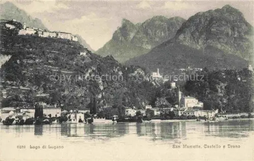 AK / Ansichtskarte LUGANO Lago di Lugano TI San Mamette Castello e Drano 
