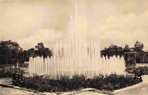 AK / Ansichtskarte Karl-Marx-Stadt CHEMNITZ Leuchtenringbrunnen in den Anlangen am Schlossteich