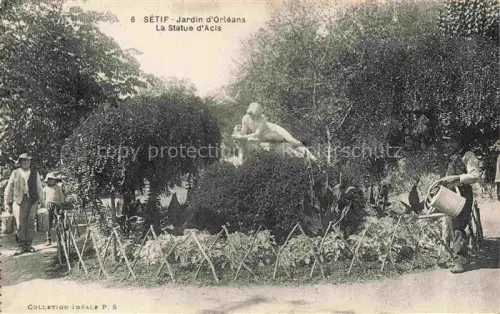AK / Ansichtskarte Setif Algerie Jardin d'Orléans la Statue d'Acis