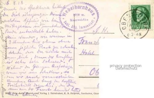 AK / Ansichtskarte OBERSTDORF Alpenpanorama Allgaeuer Hochgebirge Nebelhorn Berghaus Nebelhorngruppe