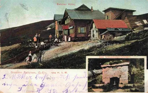 AK / Ansichtskarte Guebwiler Gebweiler 68 Haut-Rhin Alsace Grosser Belchen Belchen-Hotel Jean Schlumberger-Brunnen