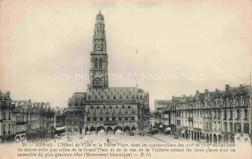 AK / Ansichtskarte ARRAS  62 Hôtel de Ville et la Petite Place