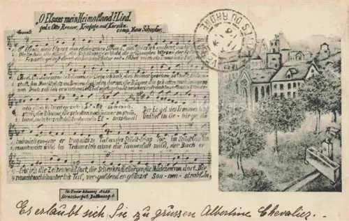 AK / Ansichtskarte Strasbourg  Strassburg 67 Bas-Rhin Lied O Elsass mein Heimatland Kriegsgefangenensendung Pruefstempel