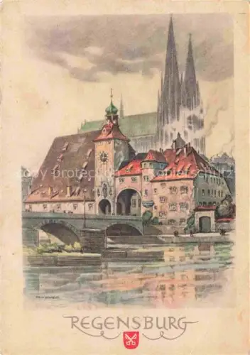 AK / Ansichtskarte REGENSBURG Bayern Staedtebild mit Dom