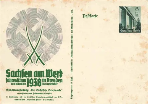 AK / Ansichtskarte DRESDEN Elbe Sonderausstellung Sachsen am Werk 1938