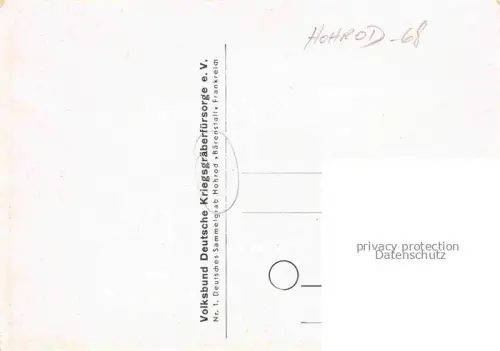 AK / Ansichtskarte Hohrod Munster Alsace 68 Haut Rhin Kriegsgraeberfuersorge Monument