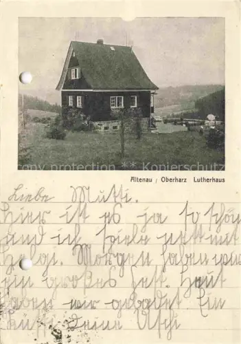 AK / Ansichtskarte Altenau Harz Gemkenthal Niedersachsen Lutherhaus