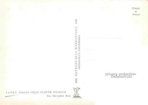 AK / Ansichtskarte Tatry Vysoke Wysokie SK Dolina Pieciu stawow polskich