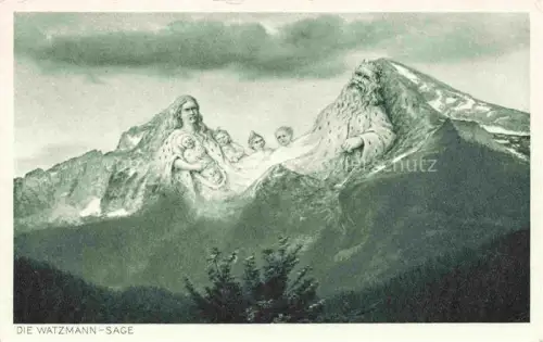 AK / Ansichtskarte Watzmann Berchtesgaden Bayern Die Watzmann Sage Gemaelde