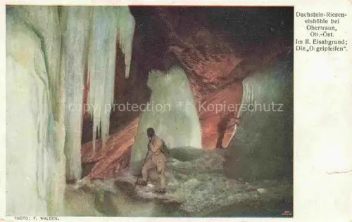 AK / Ansichtskarte Obertraun Traunviertel Oberoesterreich AT Dachstein Rieseneishoehle Die Orgelpfeifen im II Eisabgrund