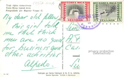 AK / Ansichtskarte Costa Rica Traje típico costarricense