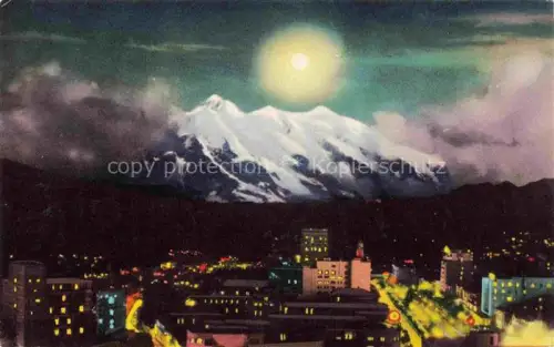 AK / Ansichtskarte LA PAZ Bolivia Stadtpanorama bei Nacht im Mondschein