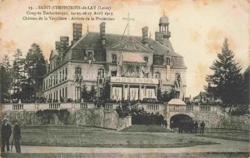 AK / Ansichtskarte Saint-Symphorien-de-Lay Roanne 42 Loire Congrès Eucharistique Château de la Verpillère Arrivée de la Procession