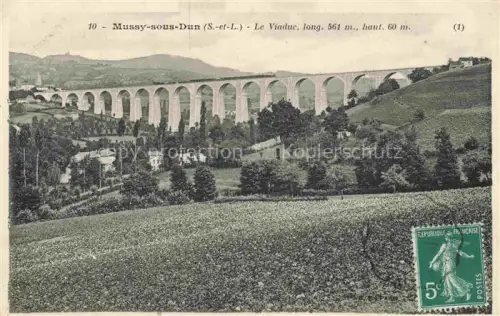 AK / Ansichtskarte Mussy-sous-Dun Charolles 71 Saone-et-Loire Vue panoramique et le viaduc