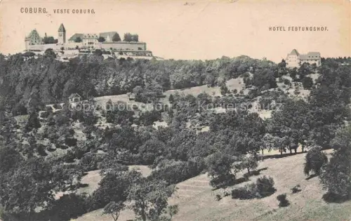 AK / Ansichtskarte Coburg Bayern Veste Coburg Hotel Festungshof