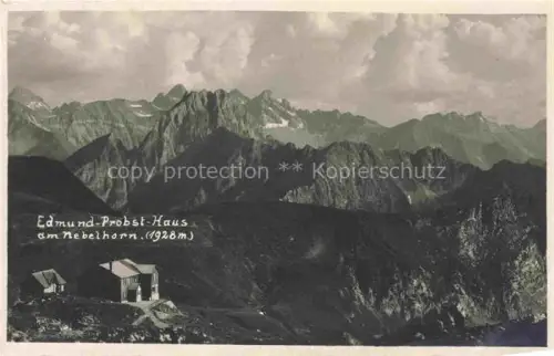 AK / Ansichtskarte Nebelhorn 2224m Oberstdorf Bayern Edmund Probst Haus