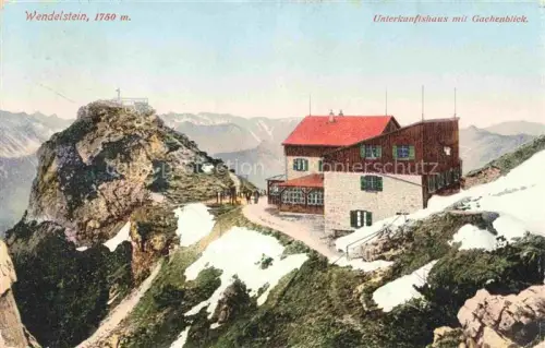 AK / Ansichtskarte Wendelstein 1839m Bayrischzell Bayern Unterkunftshaus mit Gachenblick