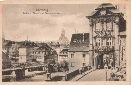 AK / Ansichtskarte BAMBERG Bayern Rathaus Pfarr und Stephanskirche Feldpost