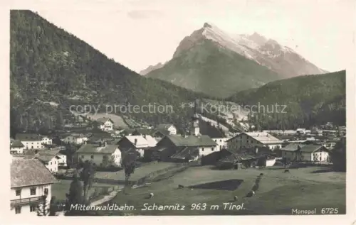 AK / Ansichtskarte Scharnitz Innsbruck Tirol AT Mittenwaldbahn Panorama