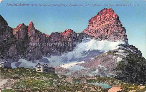 AK / Ansichtskarte Lamsenjochhuette 2501m Lamsenhuette Tirol AT mit Lamsenspitze und Hochnisselgrat 