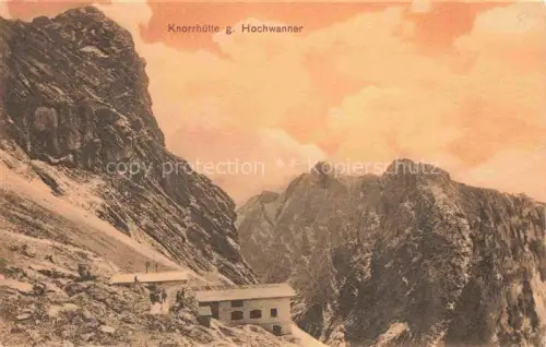 AK / Ansichtskarte Knorrhuette 2051m Zugspitzplatt Garmisch-Partenkirchen Bayern mit Hochwanner